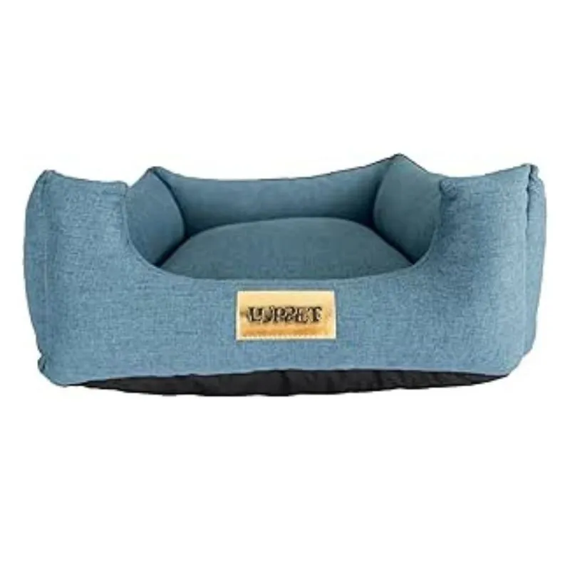 Cama Quadrada para Cachorro ou Gatos Super Luxo Luppet Azul Anil M