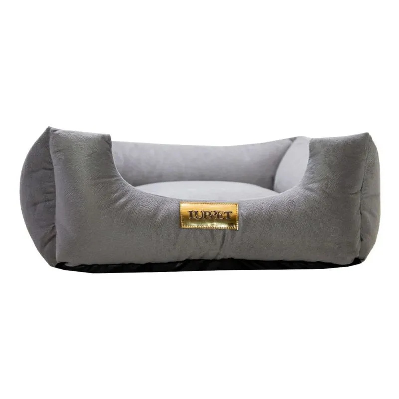 CAMA QUADRADA CINZA LISO DROP LUPPET M