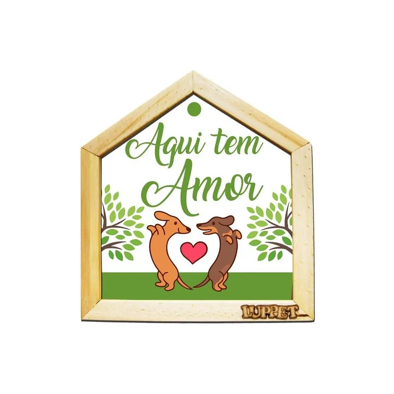 QUADRO AQUI TEM AMOR DROP LUPPET Rosa