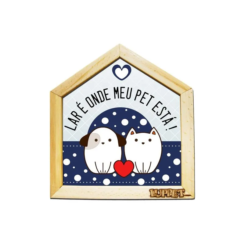 QUADRO LAR MEU PET DROP LUPPET Azul
