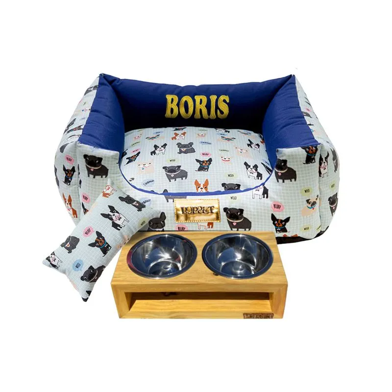 KIT ENXOVAL LUXO AZUL CACHORRINHO DROP LUPPET M
