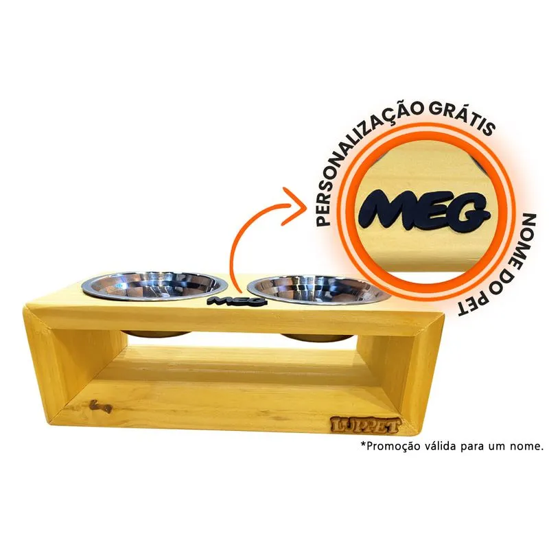 COMEDOURO ZURIQUE NATURAL PERSONALIZADO DROP LUPPET Marrom