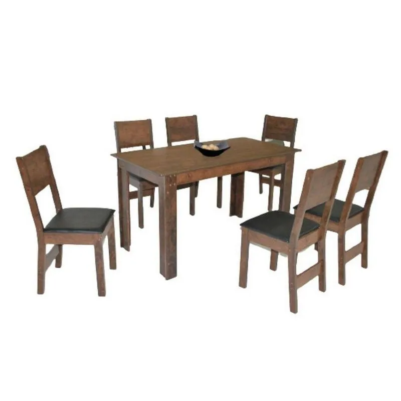 Conjunto Mesa Retangular Milena Com 6 Cadeiras São Carlos Café Demolição