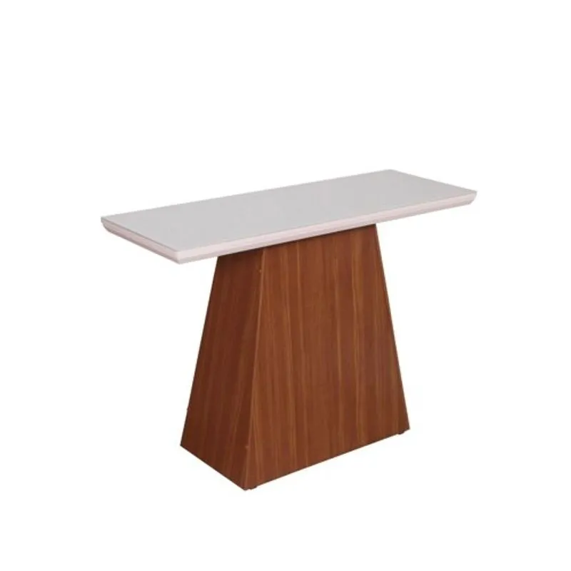 Aparador Console Sala de Jantar Móveis São Carlos Florença com Tampo em MDF e Vidro Temperado Naturalle Off White