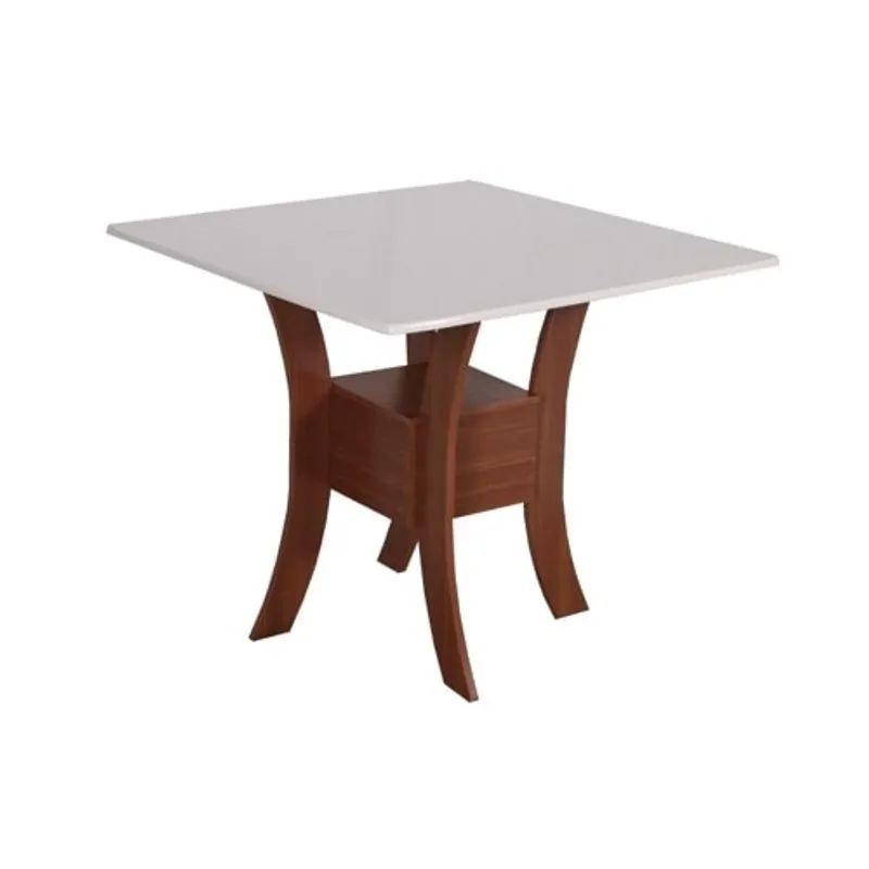 Mesa Sala de Jantar Móveis São Carlos Amanda com Tampo em MDF Naturalle Off White