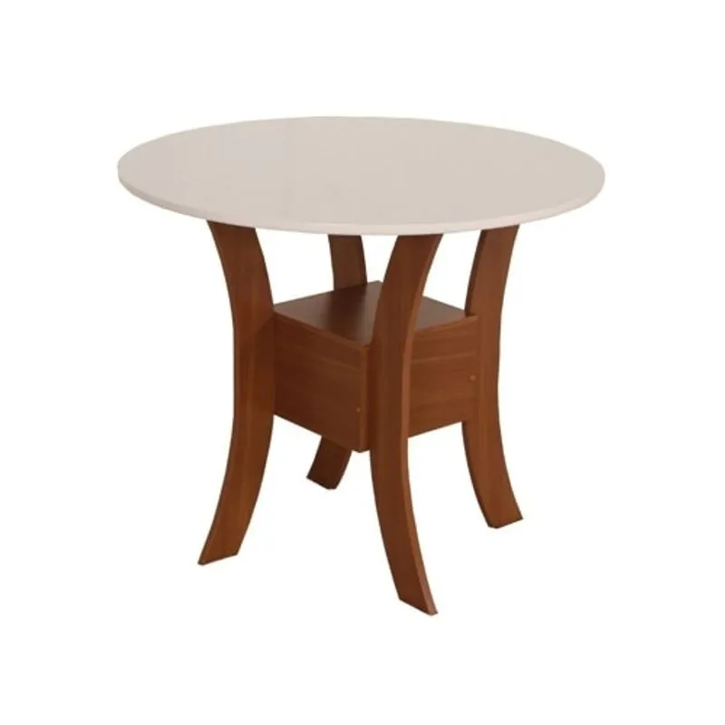 Mesa Sala de Jantar Móveis São Carlos Ayla com Tampo em MDF Naturalle Off White