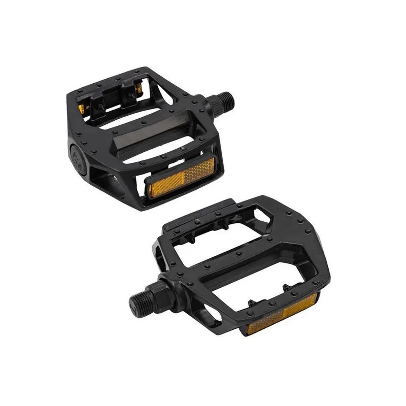 Par De Pedal Alumínio Rosca Grossa 9/16 Plataforma Preto