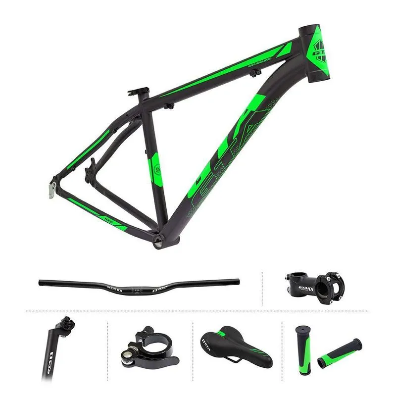 Quadro Bicicleta 29 Mtb Alumínio Kit Completo Gta Nx11 Preto