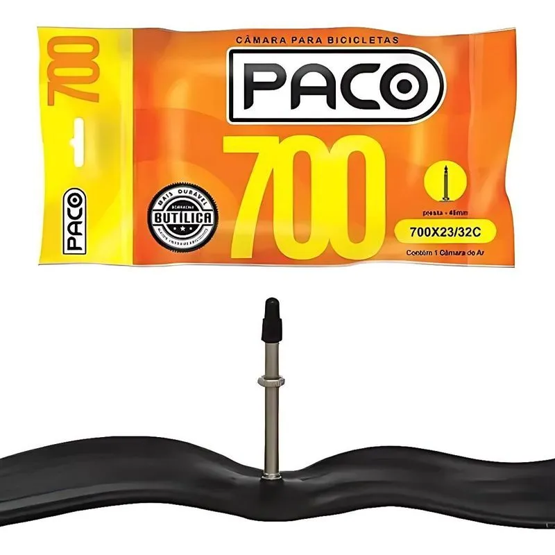 Câmara De Ar Paco Speed Aro 700x23/32c Bico Fino 48mm