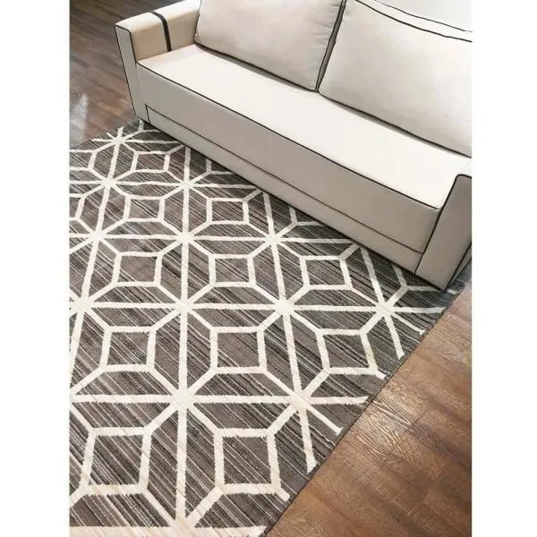 Tapete Sala Edantex Carter 06 1,90 x 2,40 Geométrico Cinza