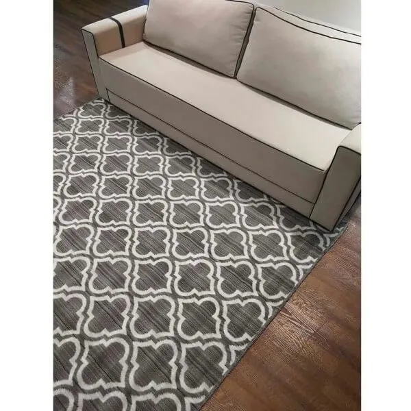 Tapete Sala Edantex Carter 07 1,90 x 2,40 Geométrico Cinza