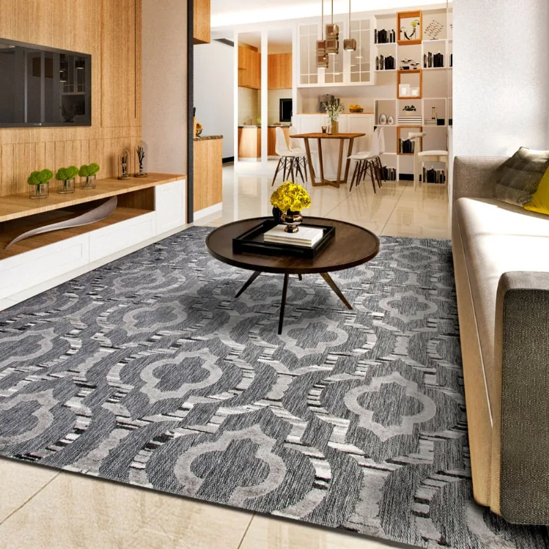 Tapete Para Sala-Quarto Solar 01 1,40X2,00 Cinza 7908006028581 Edantex