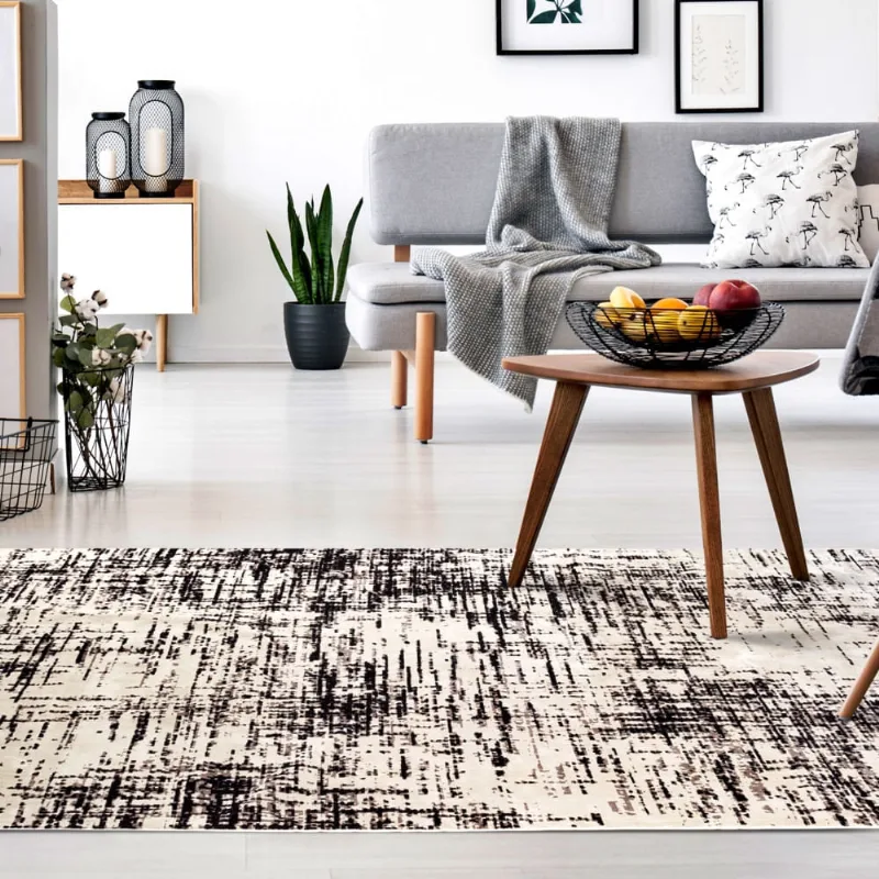 Tapete Para Sala-quarto Liege 02 140x200 Bege Cinza Estonado 7908006033912 Edantex