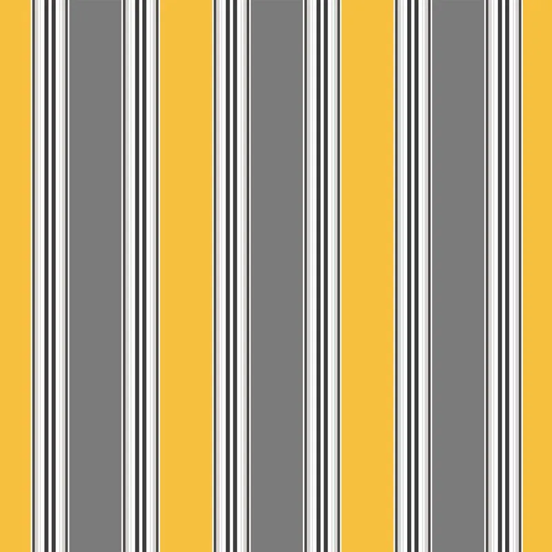 Tecido Para Sofá E Estofado Área Externa Acqua Summer 452 Listrado Amarelo-cinza-cru - Largura 1,40m Ac-452 Wiler-k