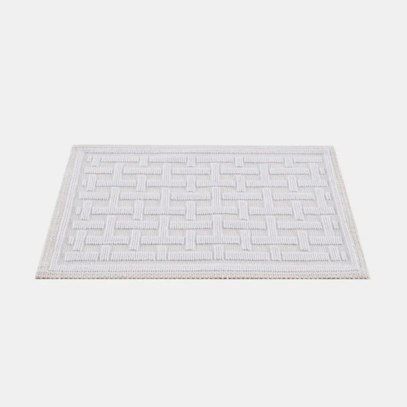 Tapete Geométrico Natur 01 50x120 7747 Branco 7908006043072 Edantex