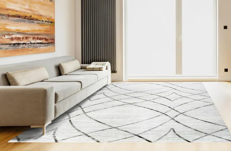 Tapete Sala Edantex Turco Istambul 06 2,00 x 2,50 Gelo e Cinza Macio