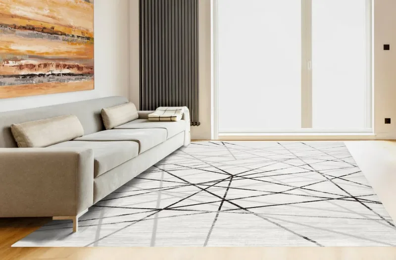 Tapete Sala Edantex Turco Istambul 02 2,00 x 2,50 Gelo e Cinza Riscas