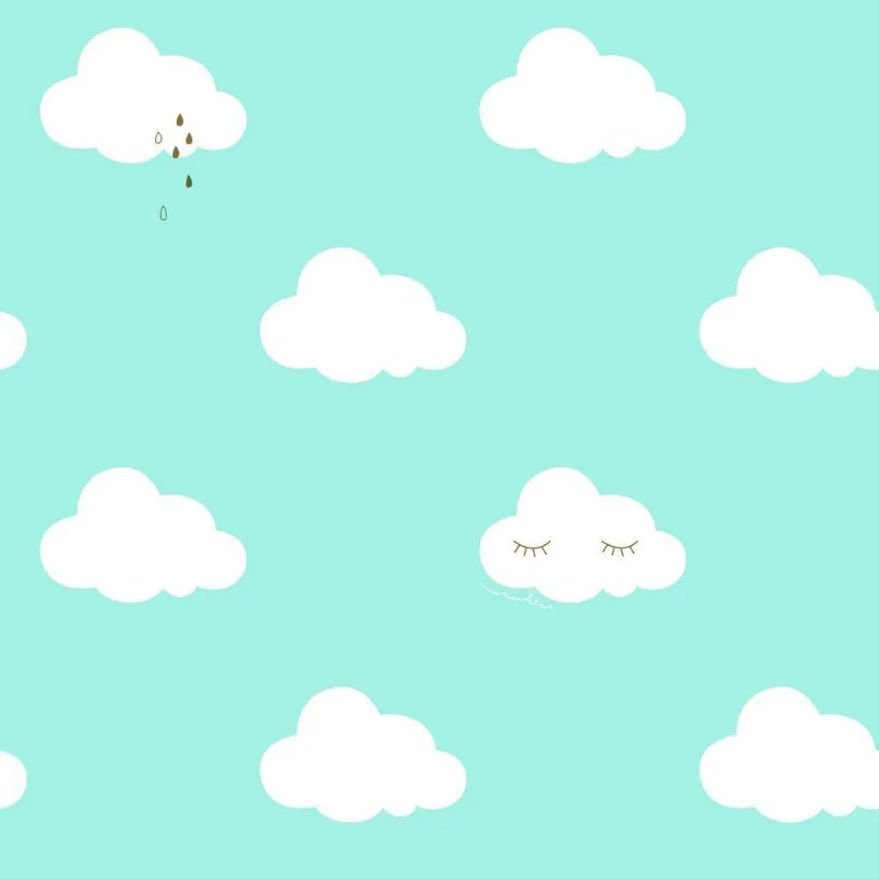 Papel De Parede Infantil De Nuvens Fofura Baby Ff4013.