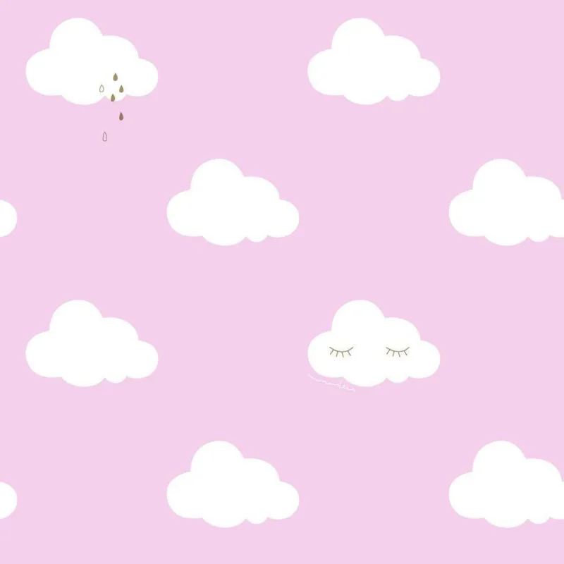 Papel De Parede Infantil De Nuvens Fofura Baby Ff4014.