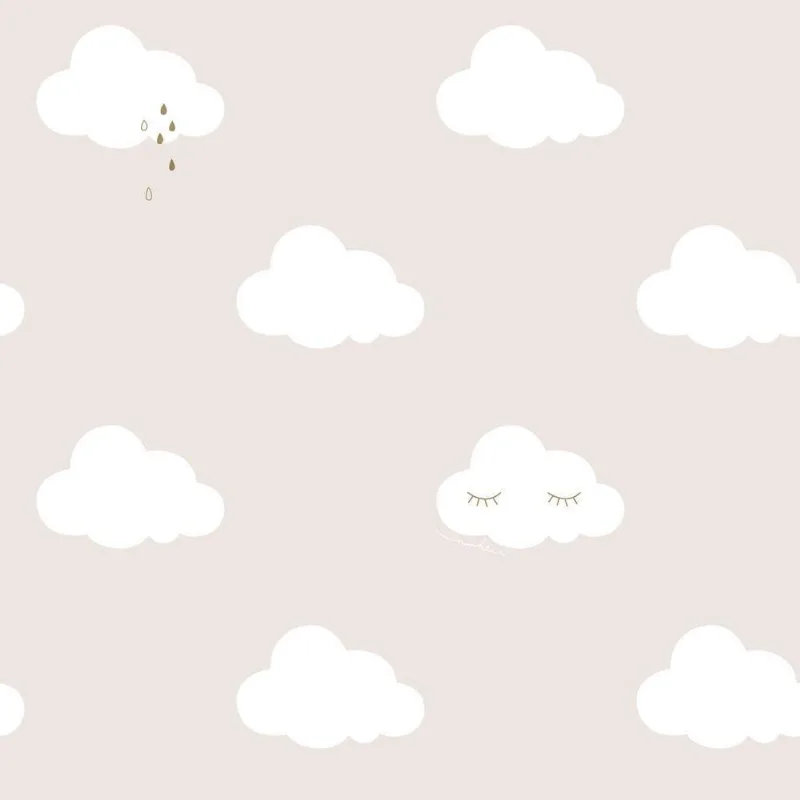 Papel De Parede Infantil De Nuvens Fofura Baby Ff4015.