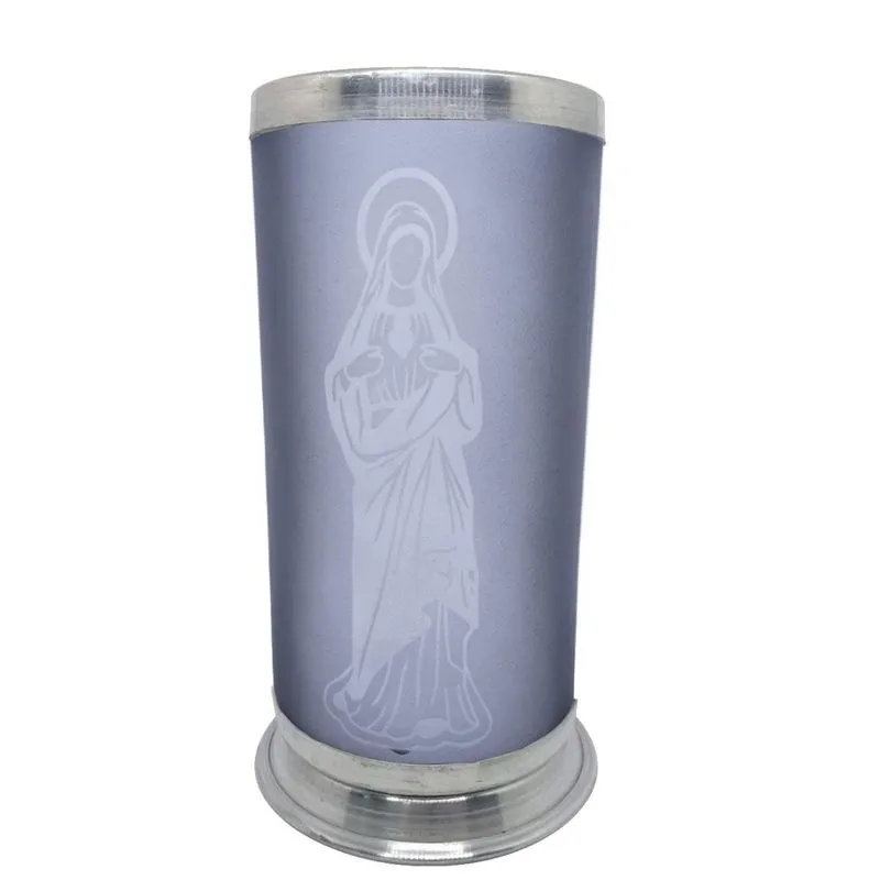 Cúpula Porta Vela Imaculado Coração De Maria Vidro Jateado
