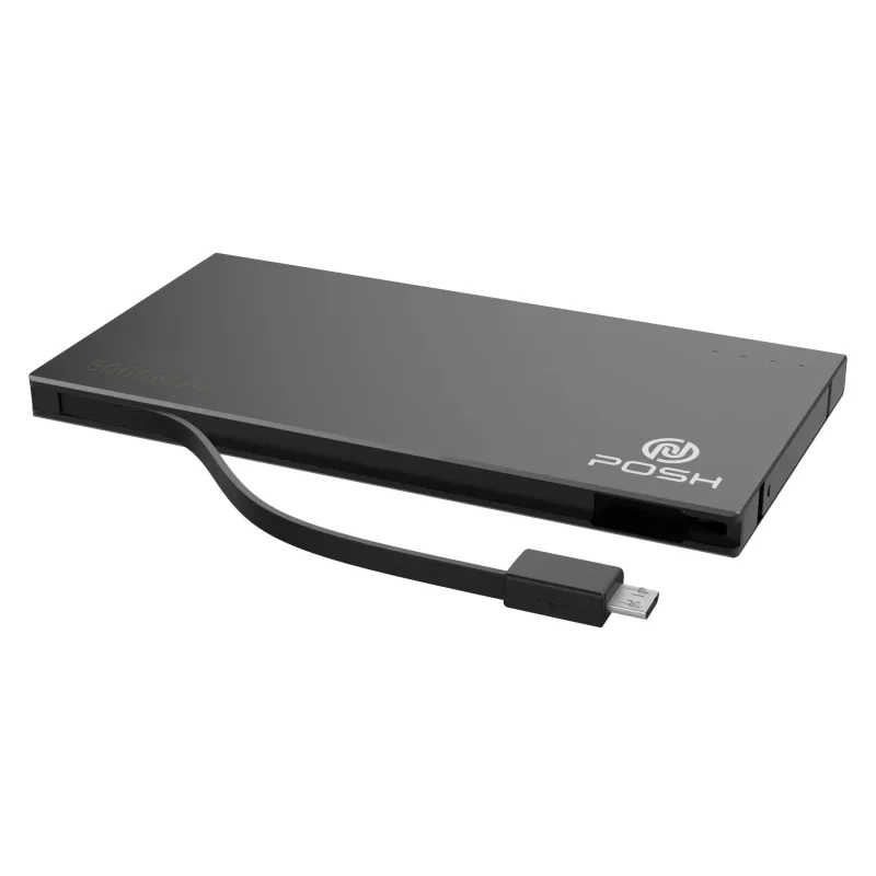 Carregador Portátil Power Bank Duo Slim Metal 5000mah Preto
