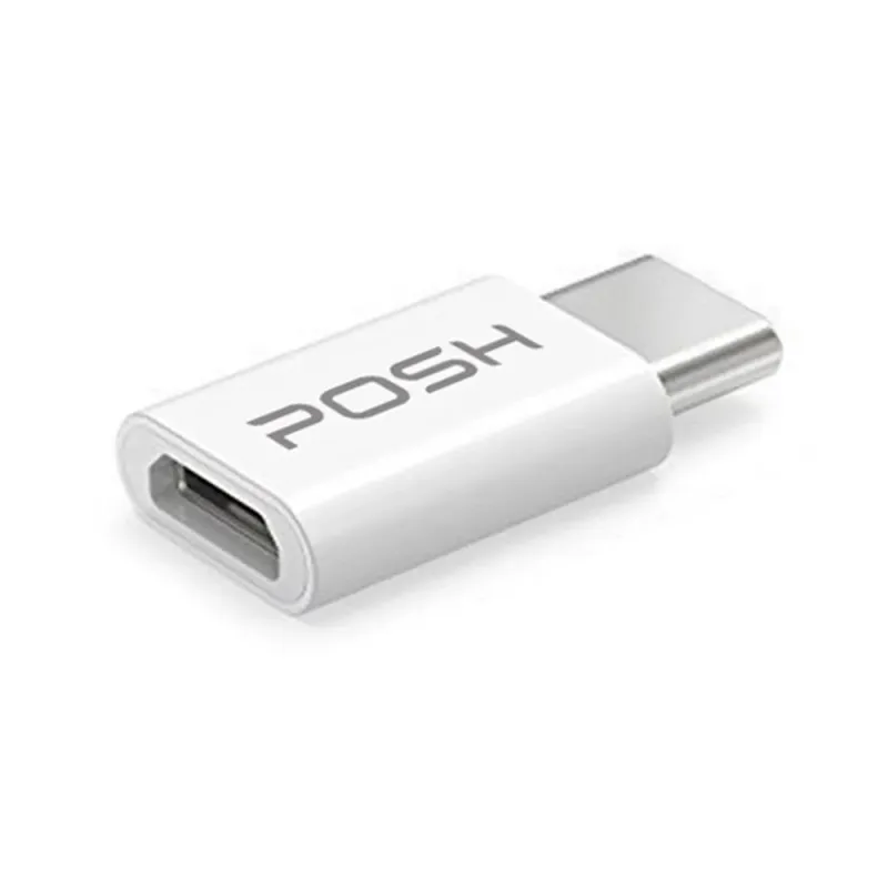 Adaptador Micro USB para USB C em ABS para Cabo USB Branco - Posher