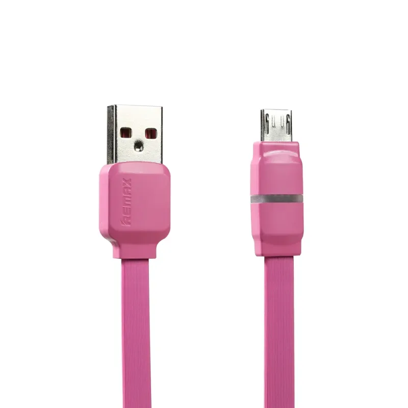 Cabo Flat Micro USB para USB LED Indicador de Carga Breathe 1m Pink - Posher