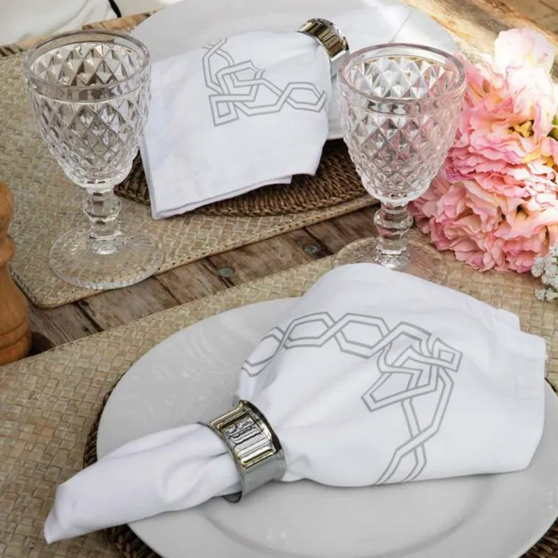 Kit Guardanapo 4 Peças Next - Linha K Branco/cinza
