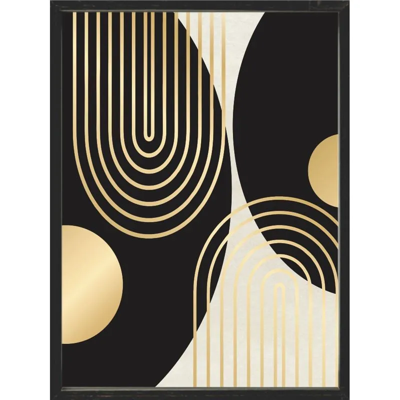 Quadro 30x40 Sem Vidro Geometrico - Preto Sortimento 317 1 2 3 - Art Frame