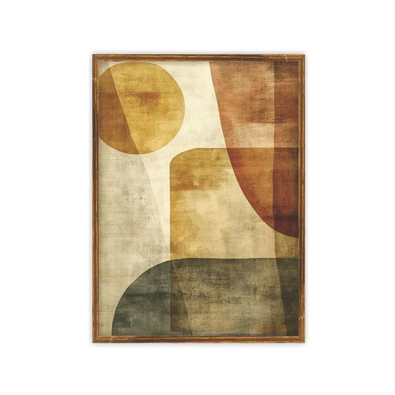 Quadro Decorativo 50x70 Com Vidro 146 13 Abstrato Laranja E Marrom - Artframe