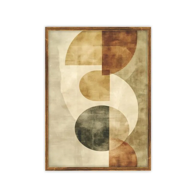 Quadro Decorativo 50x70 Com Vidro 146 14 Abstrato Laranja E Marrom - Artframe