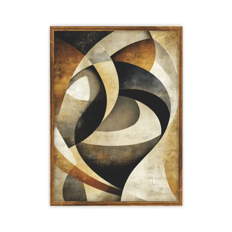 Quadro Decorativo 50x70 Com Vidro 146 21 Abstrato Marrom E Preto - Artframe