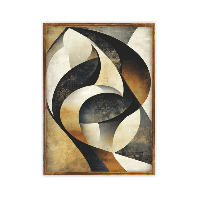 Quadro Decorativo 50x70 Com Vidro 146 22 Abstrato Marrom E Preto - Artframe