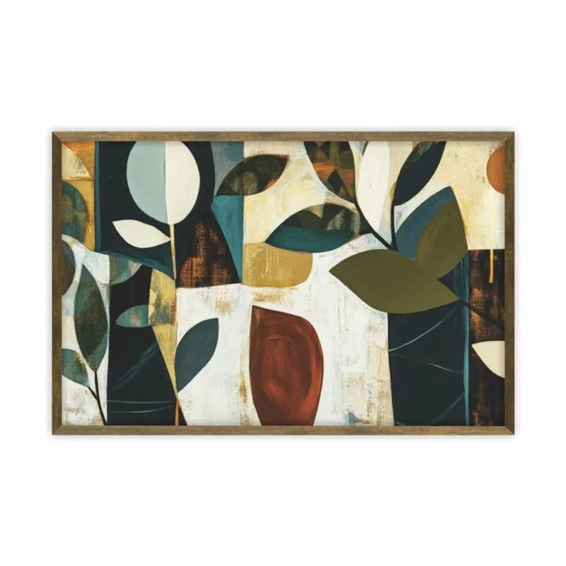 Quadro Decorativo 60x90 Moldura Baixa Sem Vidro 179 23 Abstrato Flor - Art Frame