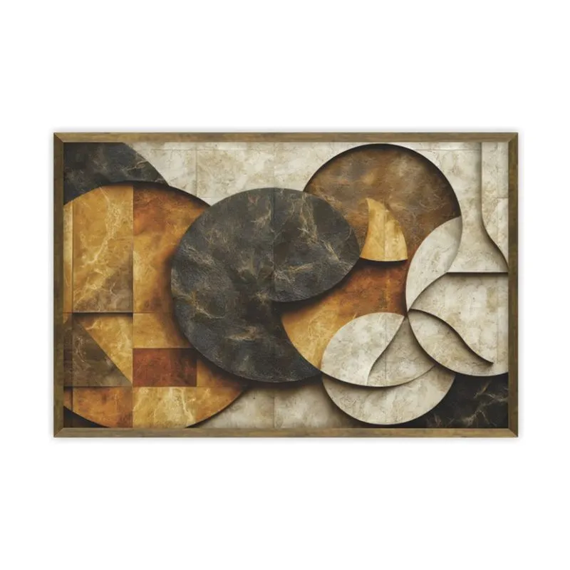 Quadro Decorativo 60x90 Moldura Baixa Sem Vidro 179 27 Abstrato Circulo - Art Frame