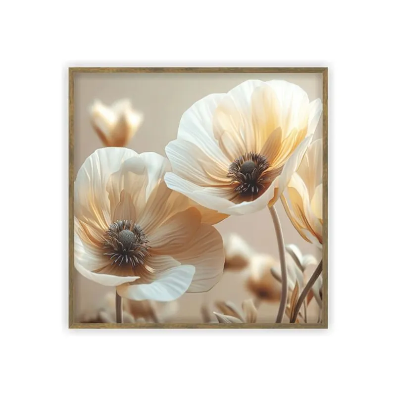 Quadro Decorativo 30x30 Sem Vidro 237 9 Flor Bege - Art Frame