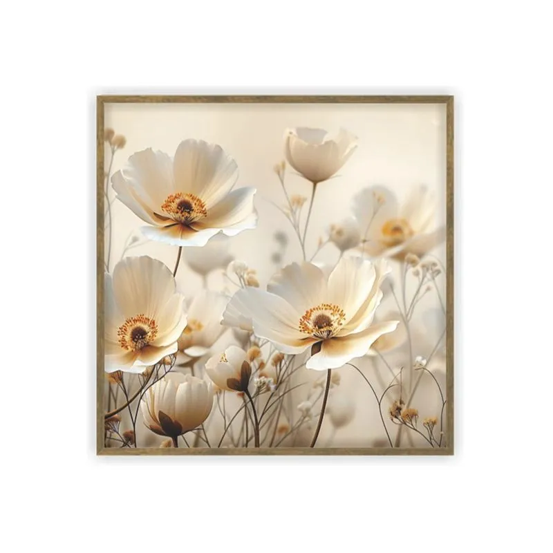 Quadro Decorativo 30x30 Sem Vidro 237 11 Flor Bege - Art Frame