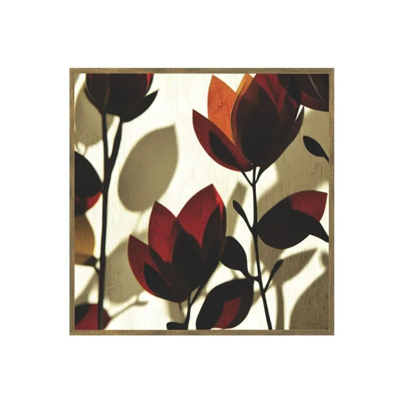 Quadro Decorativo 30x30 Sem Vidro 237 22 Flor Vermelho - Art Frame