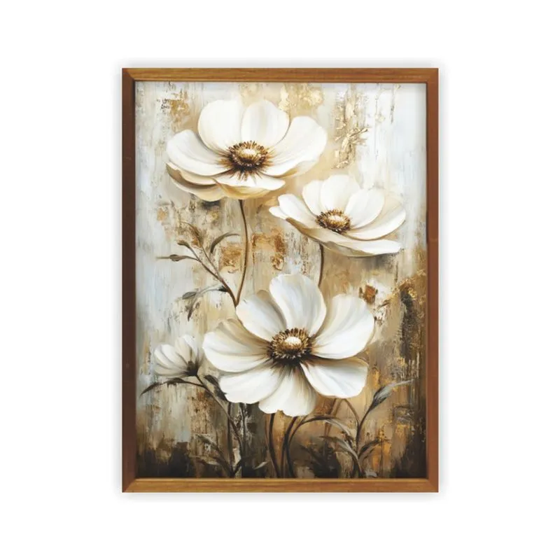 Quadro Decorativo 30x40 Com Vidro Pintado 380 1 Flor - Art Frame