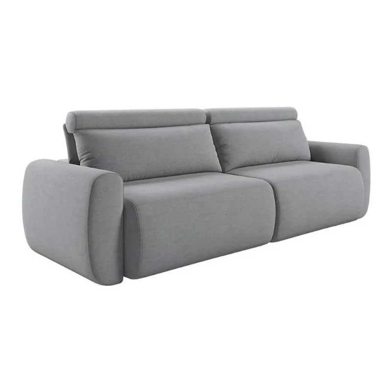 Sofá 5 Lugares Retrátil e Reclinável City Linho Cinza 280 cm