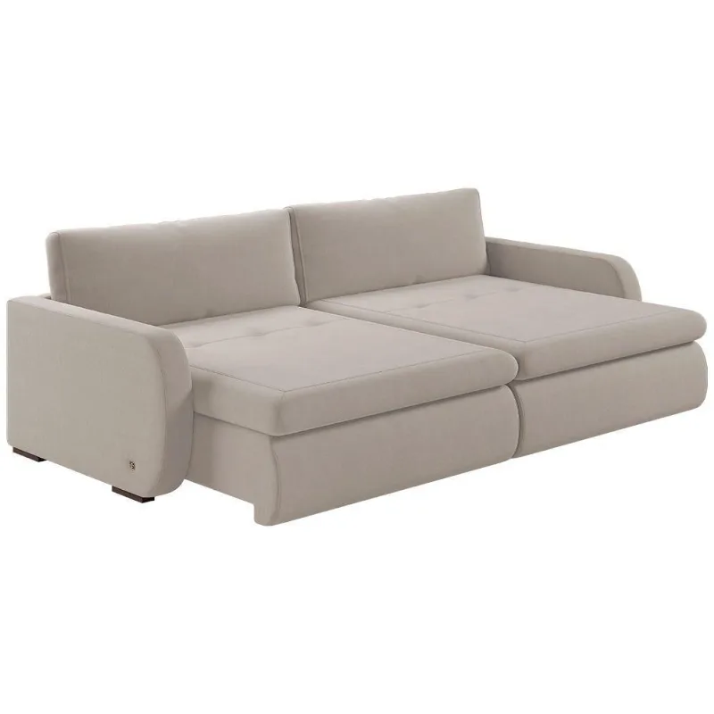 Sofá com Chaise Zinia 3 Lugares Retrátil e Reclinável 200CM Creme Blossom Casa