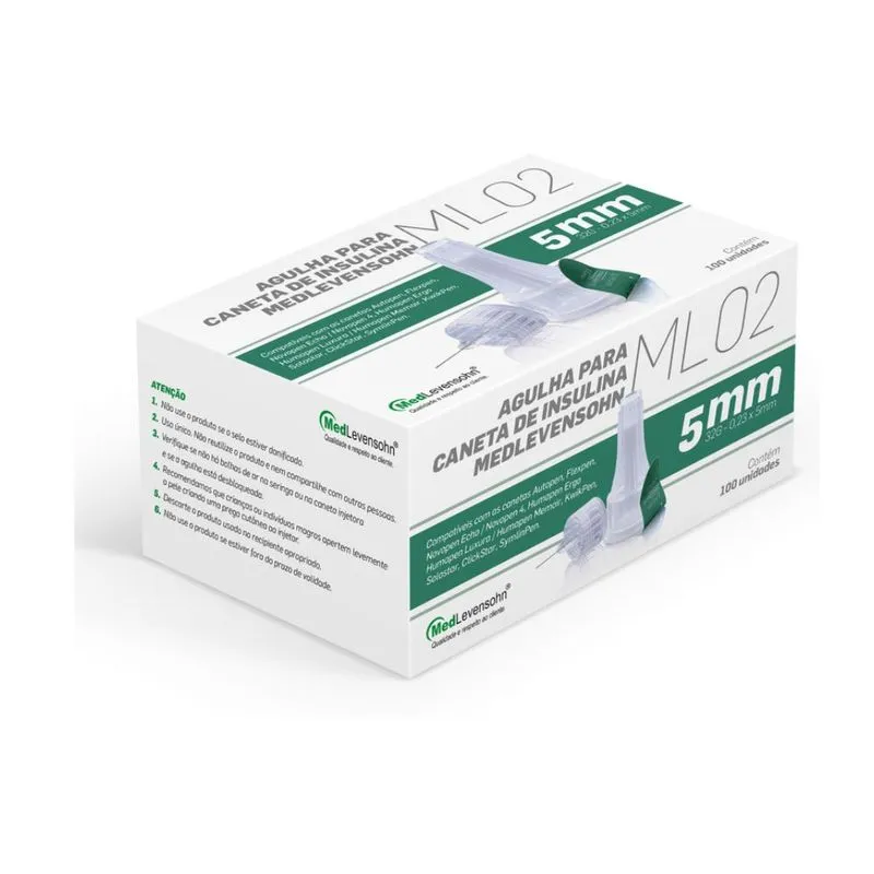 Agulha Descartável ML02 MedLevensohn 5mm com 100 Unidades
