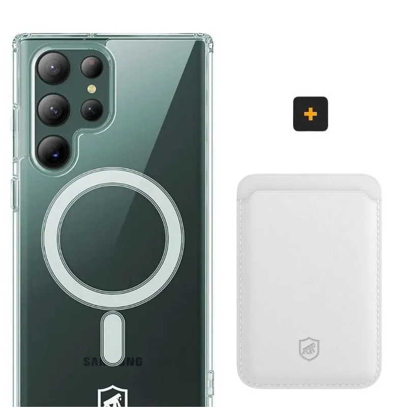 Kit Magsafe - Capa Case Capinha E Carteira Para Samsung Galaxy S22 Ultra - Gshield