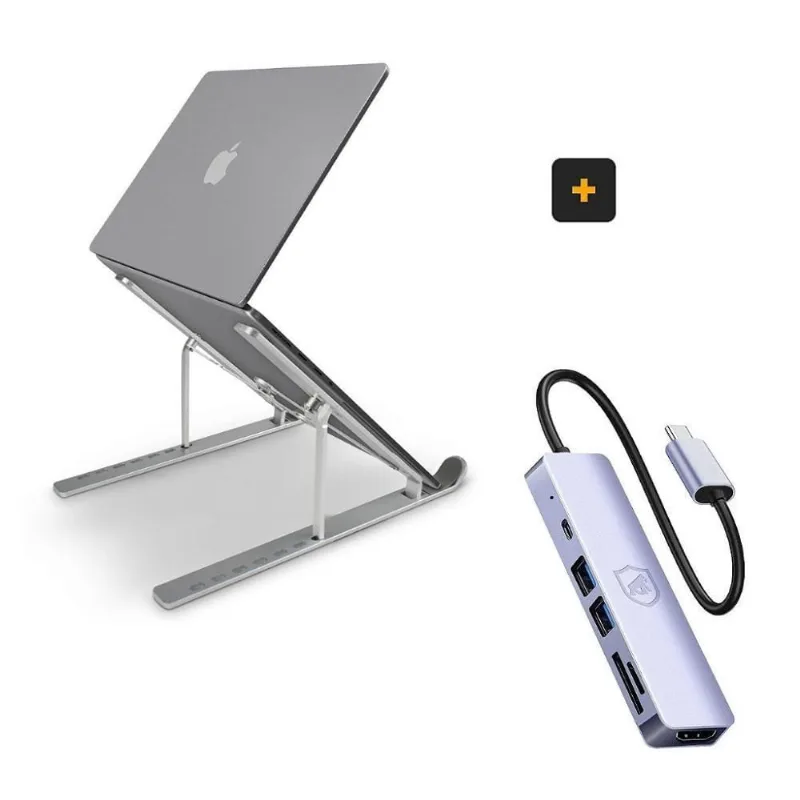 Suporte Para Notebook + Adaptador 6 Em 1 - Gshield