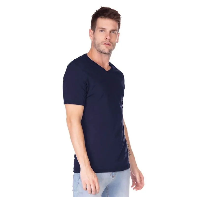 Camiseta Masculina Básica Gola V