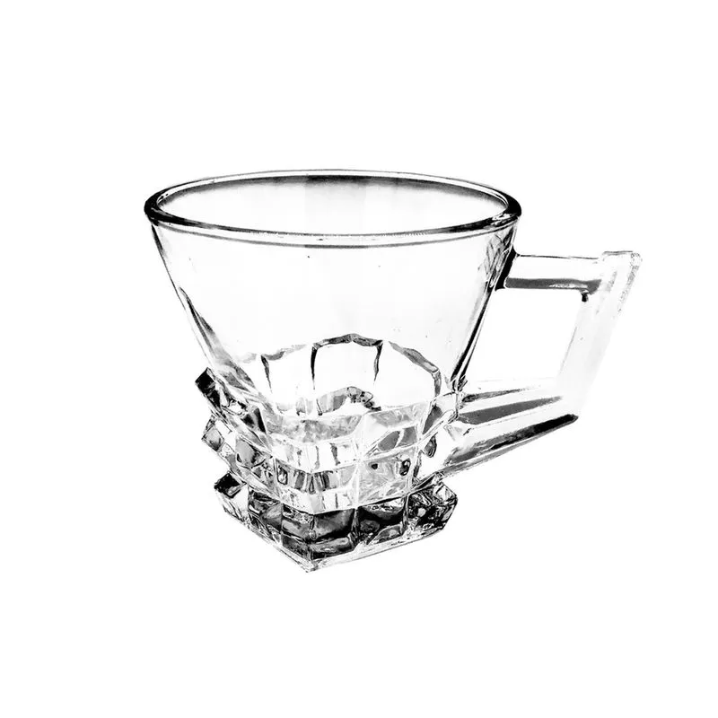 Jogo de 6 xícaras de vidro para café ou chá 6 peças 150ml Canecas Café Chá Cappuccino Resistente Utensilio Cozinha Mesa Posta Louças Cafezinho Bebidas