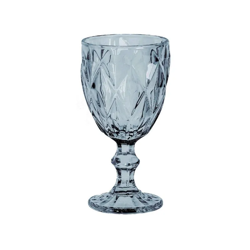 Jogo 6 Taças de Vidro Decorado 260ml Bico de Jaca Água Sucos Presente Bebidas Bar Cozinha
