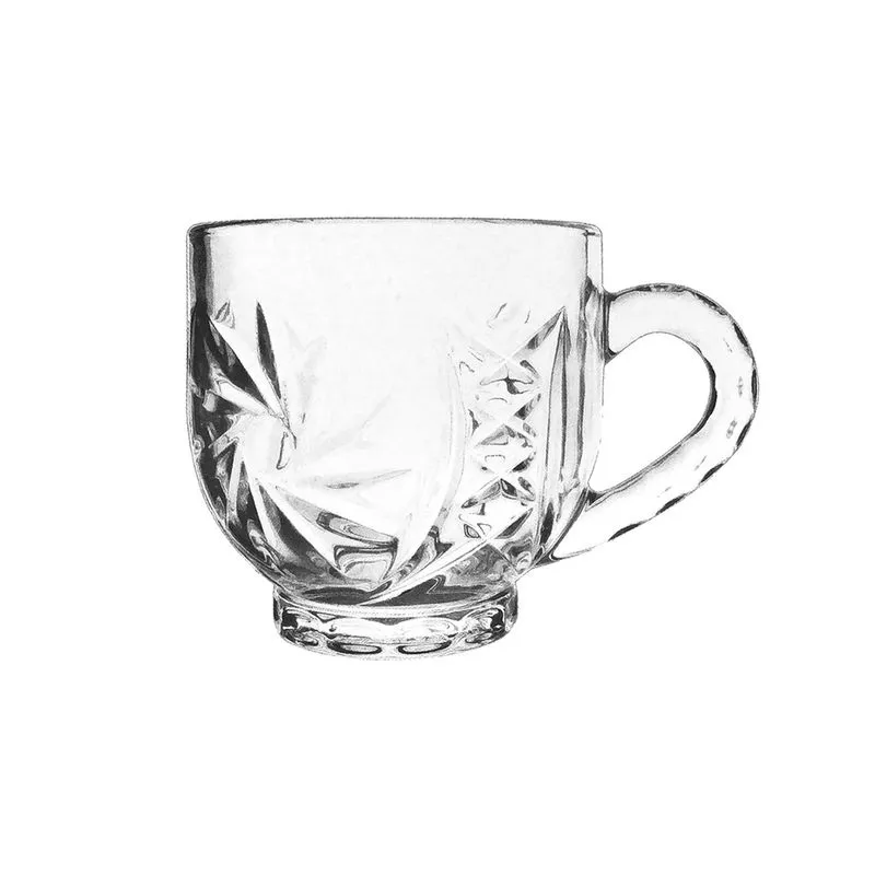 Jogo 6 Xícaras De Vidro Transparente Para Chá Café 210ml Bebidas Cozinha Mesa Posta Presente
