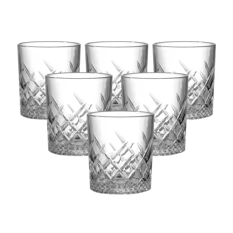 Copo Vidro Whisky 330ml 6 Peças Transparente Diamant